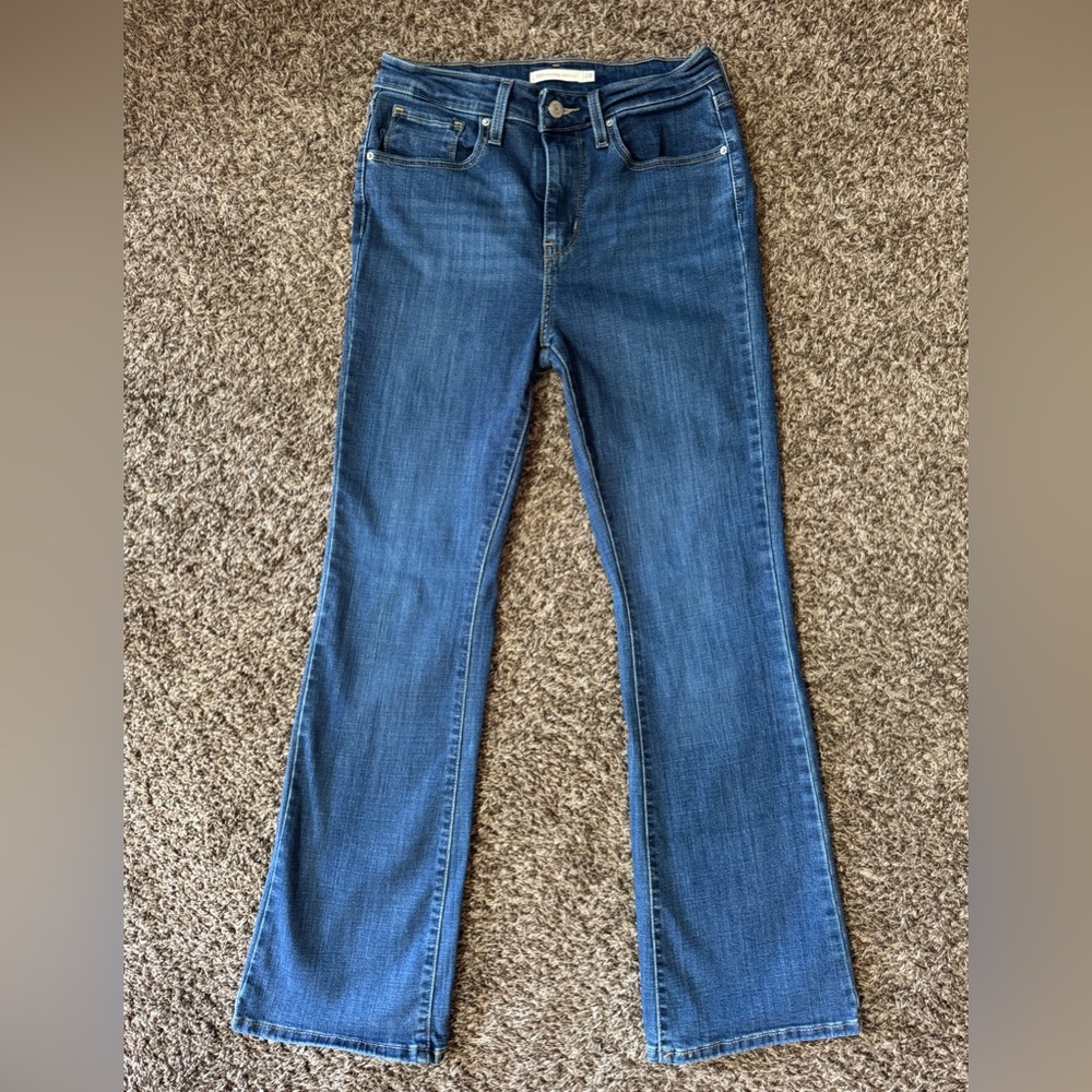 Levi's 725 High Rise Boot Cut Jeans Dark Wash Stretch women’s 28